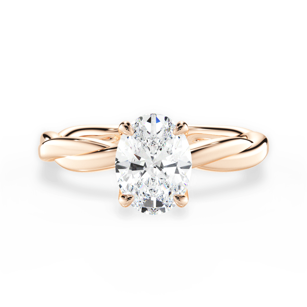 14kt Rose Gold/18kt Rose Gold/oval/top