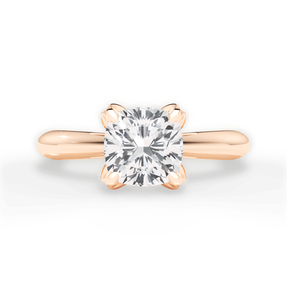 14kt Rose Gold/18kt Rose Gold/cushion/top