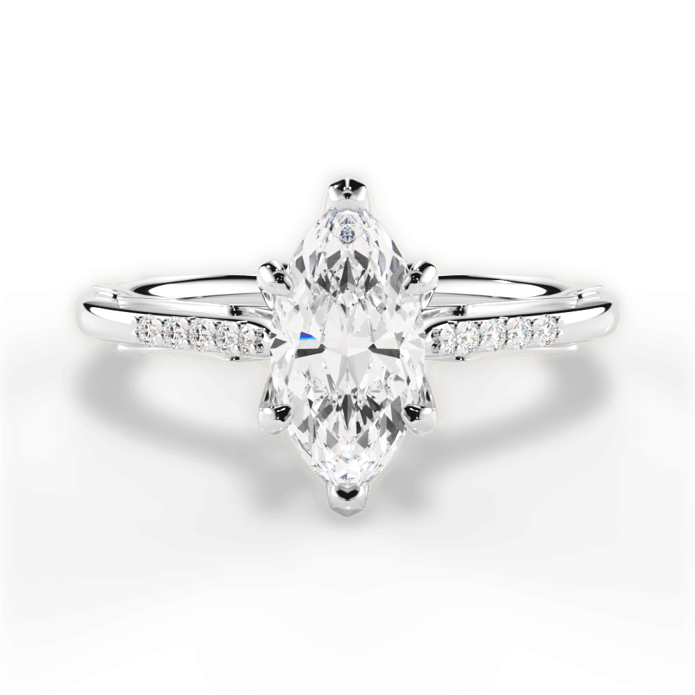 14kt White Gold/18kt White Gold/Platinum/marquise/top