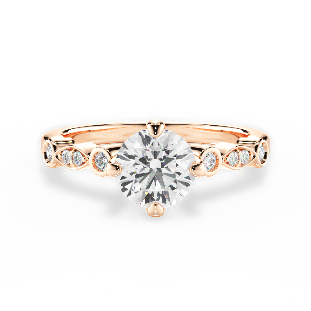 14kt Rose Gold/18kt Rose Gold/round/top