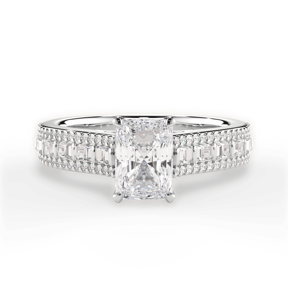 14kt White Gold/18kt White Gold/Platinum/radiant/top