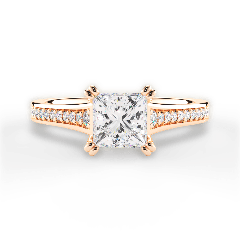14kt Rose Gold/18kt Rose Gold/princess/top