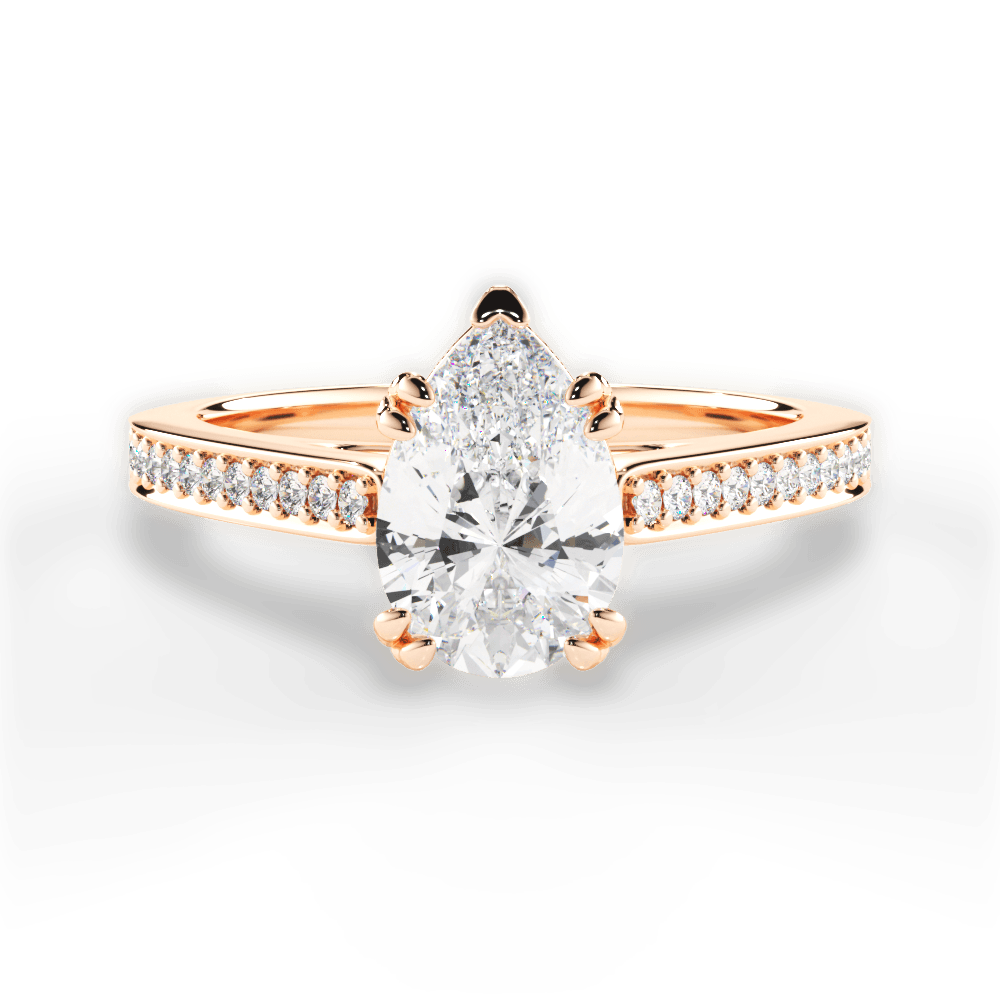 14kt Rose Gold/18kt Rose Gold/pear/top