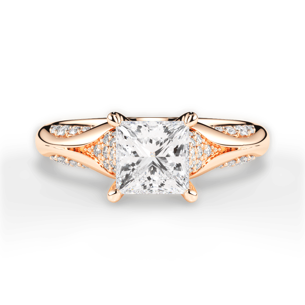 14kt Rose Gold/18kt Rose Gold/princess/top