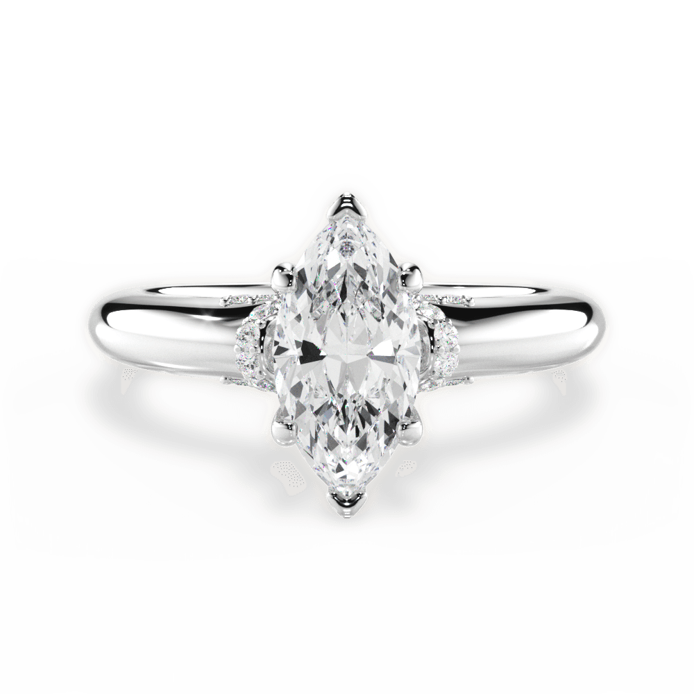 14kt White Gold/18kt White Gold/Platinum/marquise/top