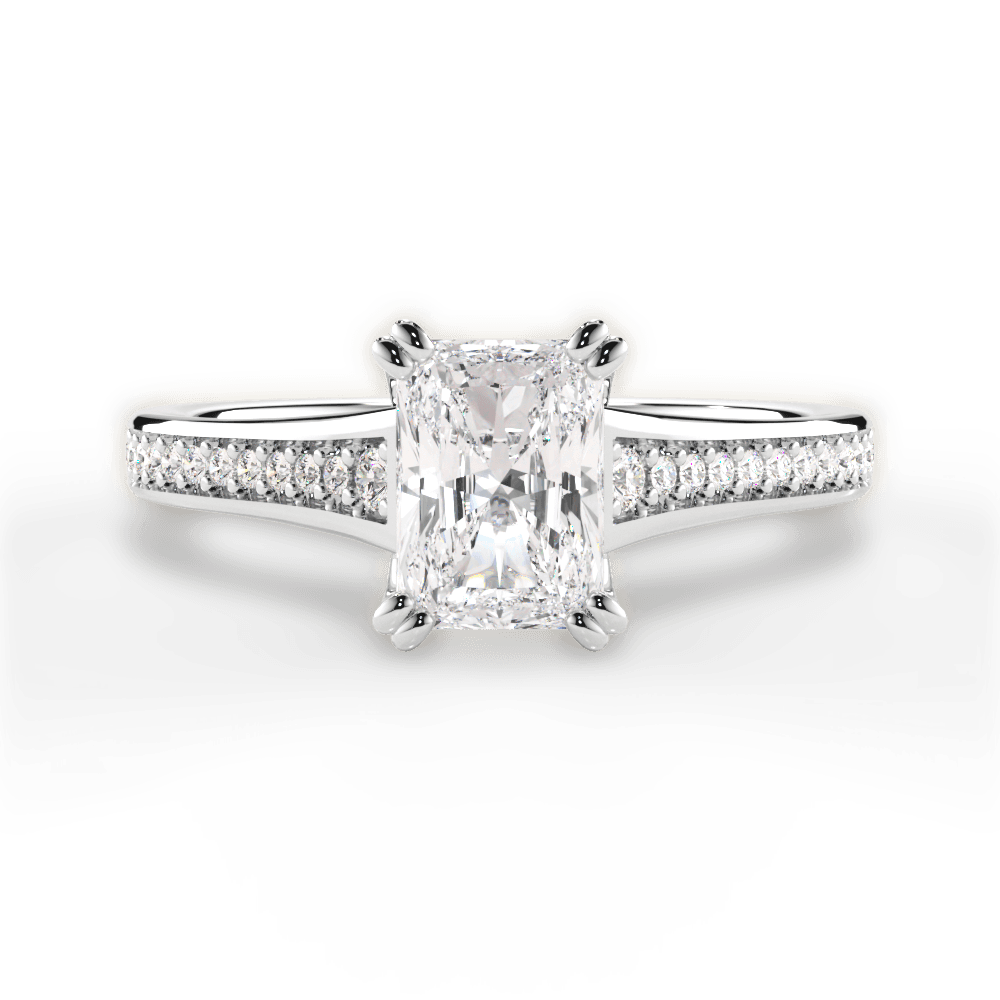 14kt White Gold/18kt White Gold/Platinum/radiant/top