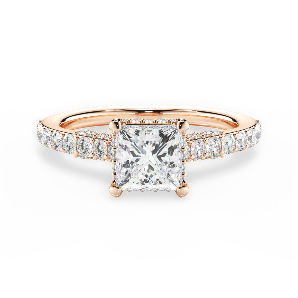 14kt Rose Gold/18kt Rose Gold/princess/top