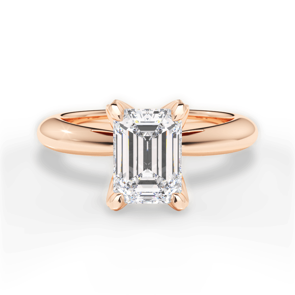 14kt Rose Gold/18kt Rose Gold/emerald/top