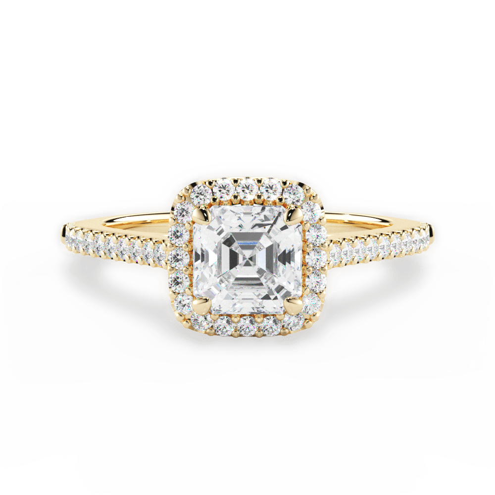 14kt Yellow Gold/18kt Yellow Gold/asscher/top
