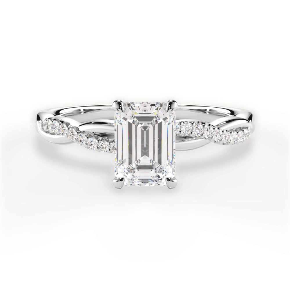 14kt White Gold/18kt White Gold/Platinum/emerald/top