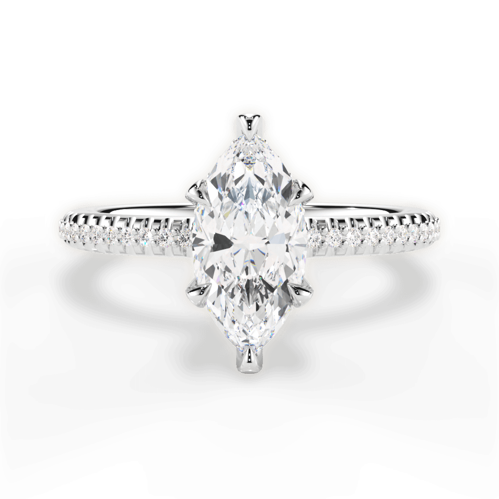 14kt White Gold/18kt White Gold/Platinum/marquise/top