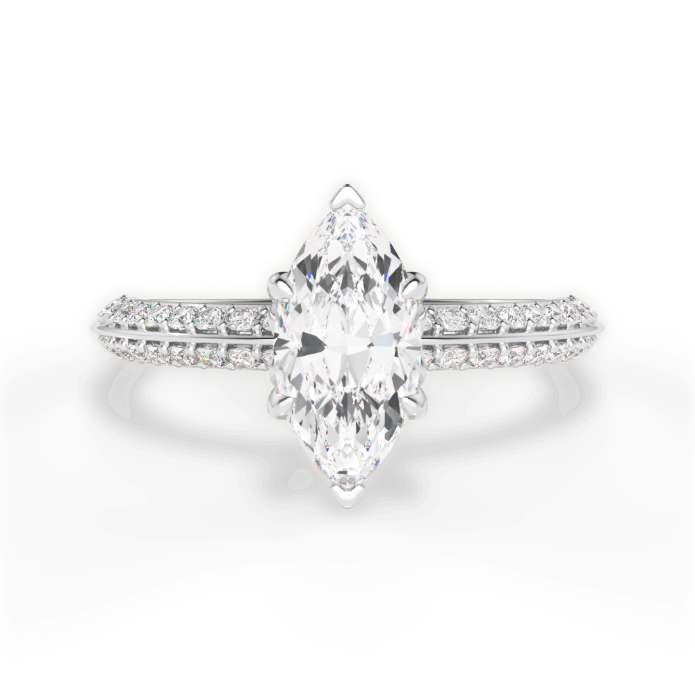 14kt White Gold/18kt White Gold/Platinum/marquise/top