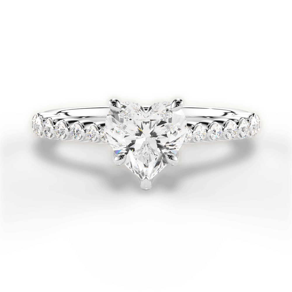 14kt White Gold/18kt White Gold/Platinum/heart/top