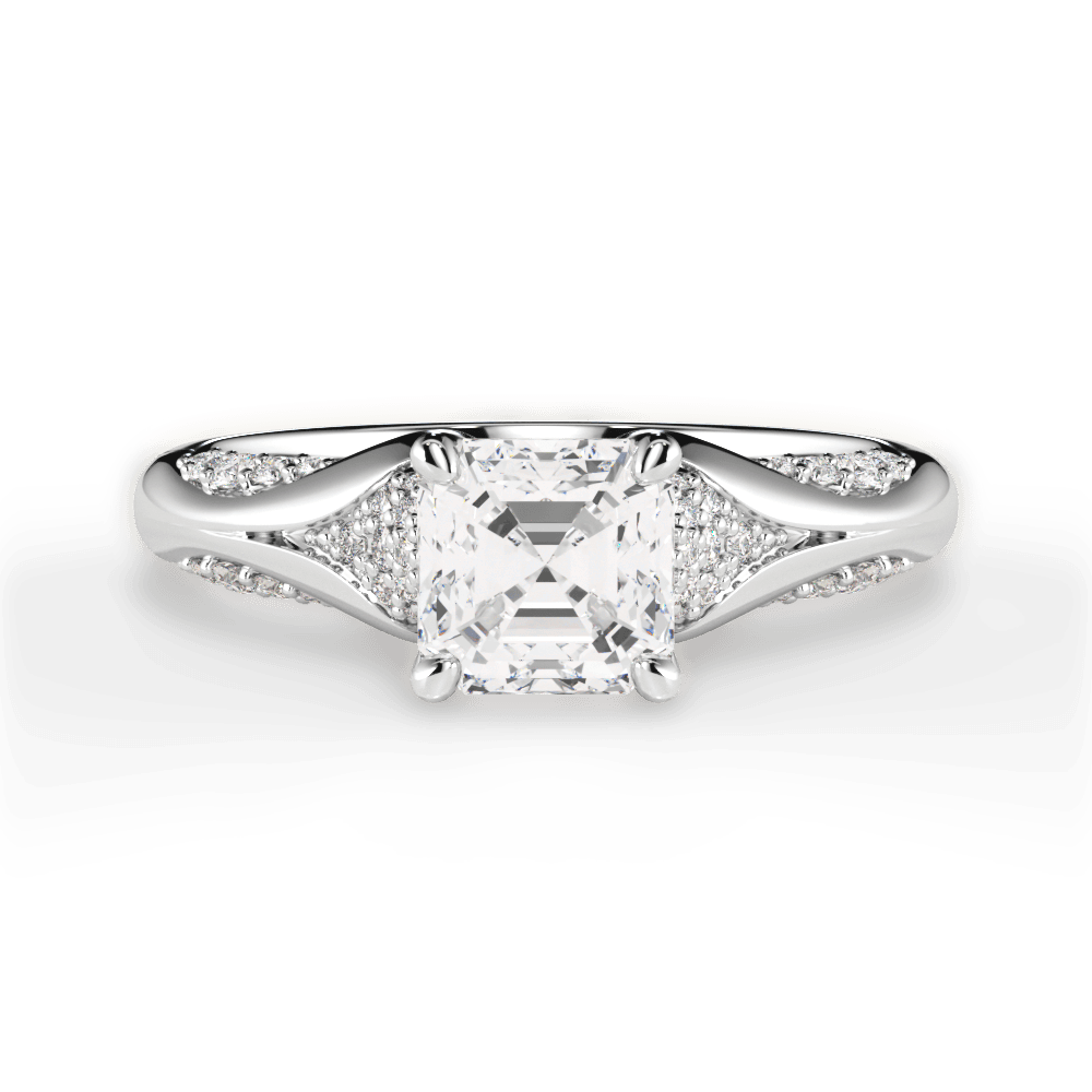 14kt White Gold/18kt White Gold/Platinum/asscher/top