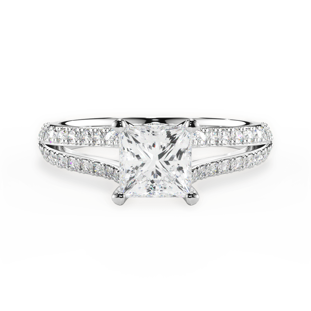 14kt White Gold/18kt White Gold/Platinum/princess/top