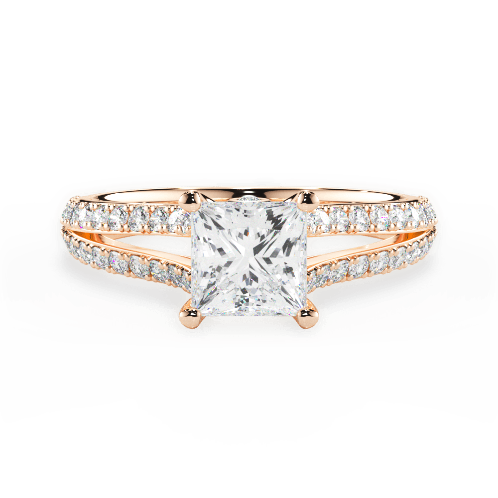 14kt Rose Gold/18kt Rose Gold/princess/top