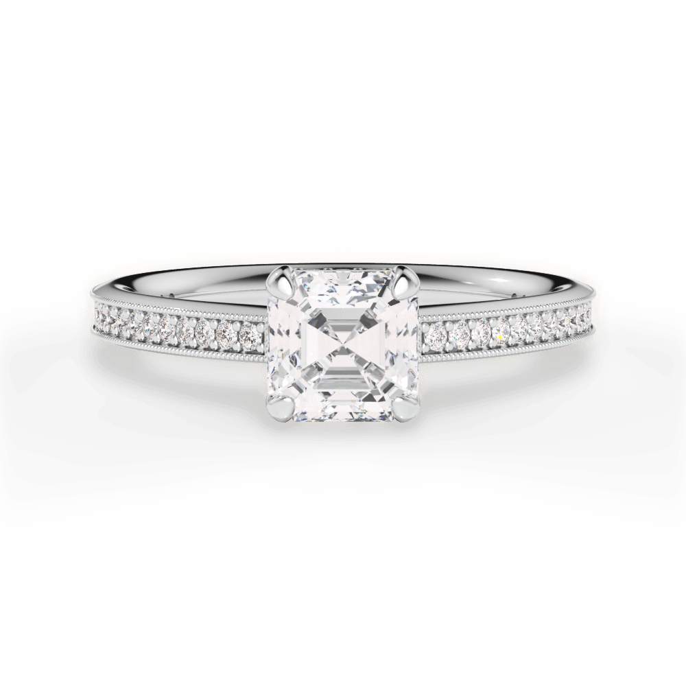 14kt White Gold/18kt White Gold/Platinum/asscher/top