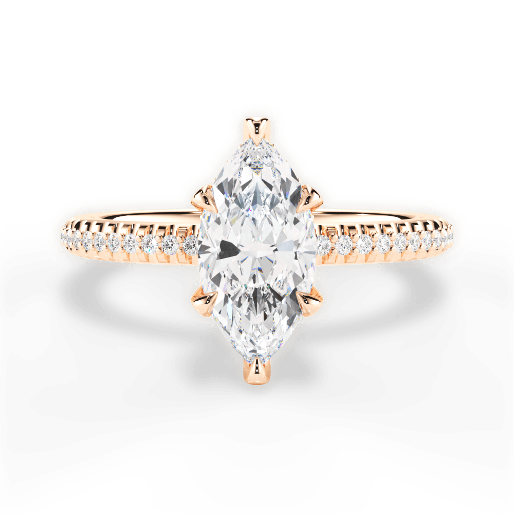 14kt Rose Gold/18kt Rose Gold/marquise/top