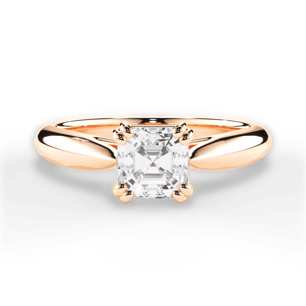 14kt Rose Gold/18kt Rose Gold/asscher/top