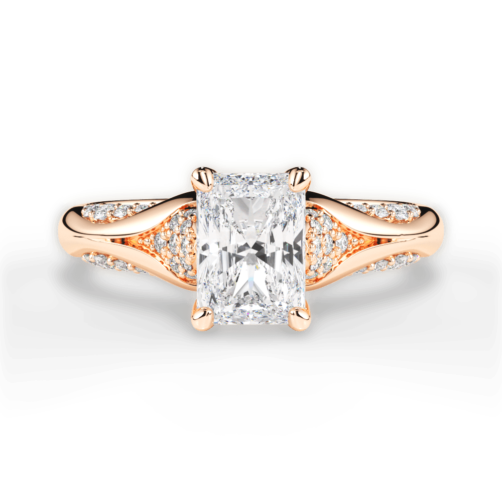 14kt Rose Gold/18kt Rose Gold/radiant/top