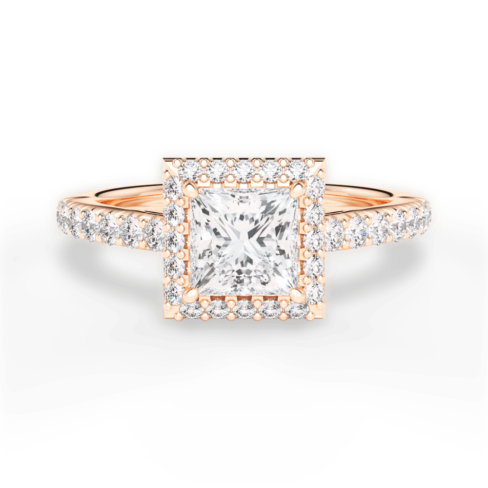 14kt Rose Gold/18kt Rose Gold/princess/top