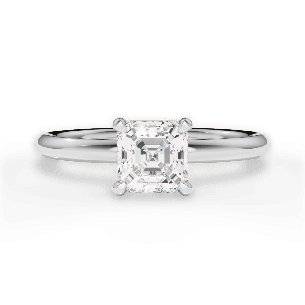 14kt White Gold/18kt White Gold/Platinum/asscher/top