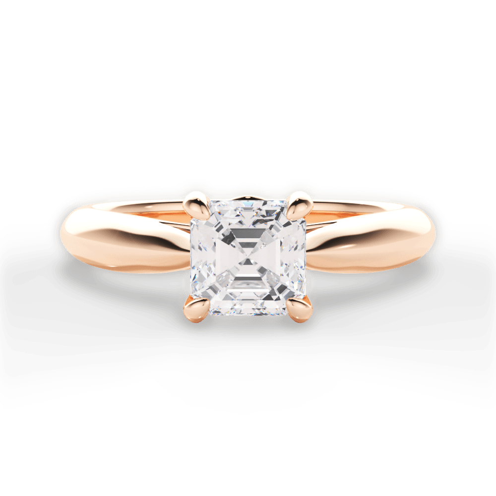 14kt Rose Gold/18kt Rose Gold/asscher/top