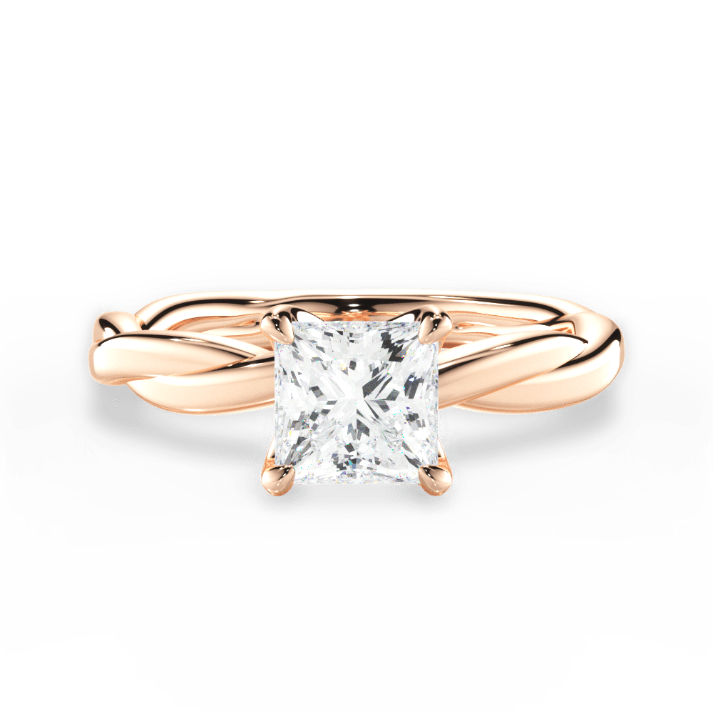 14kt Rose Gold/18kt Rose Gold/princess/top