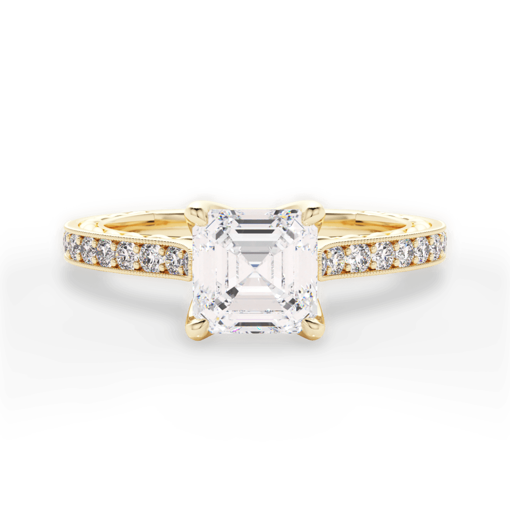 14kt Yellow Gold/18kt Yellow Gold/asscher/top