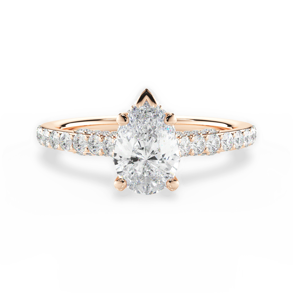 14kt Rose Gold/18kt Rose Gold/pear/top