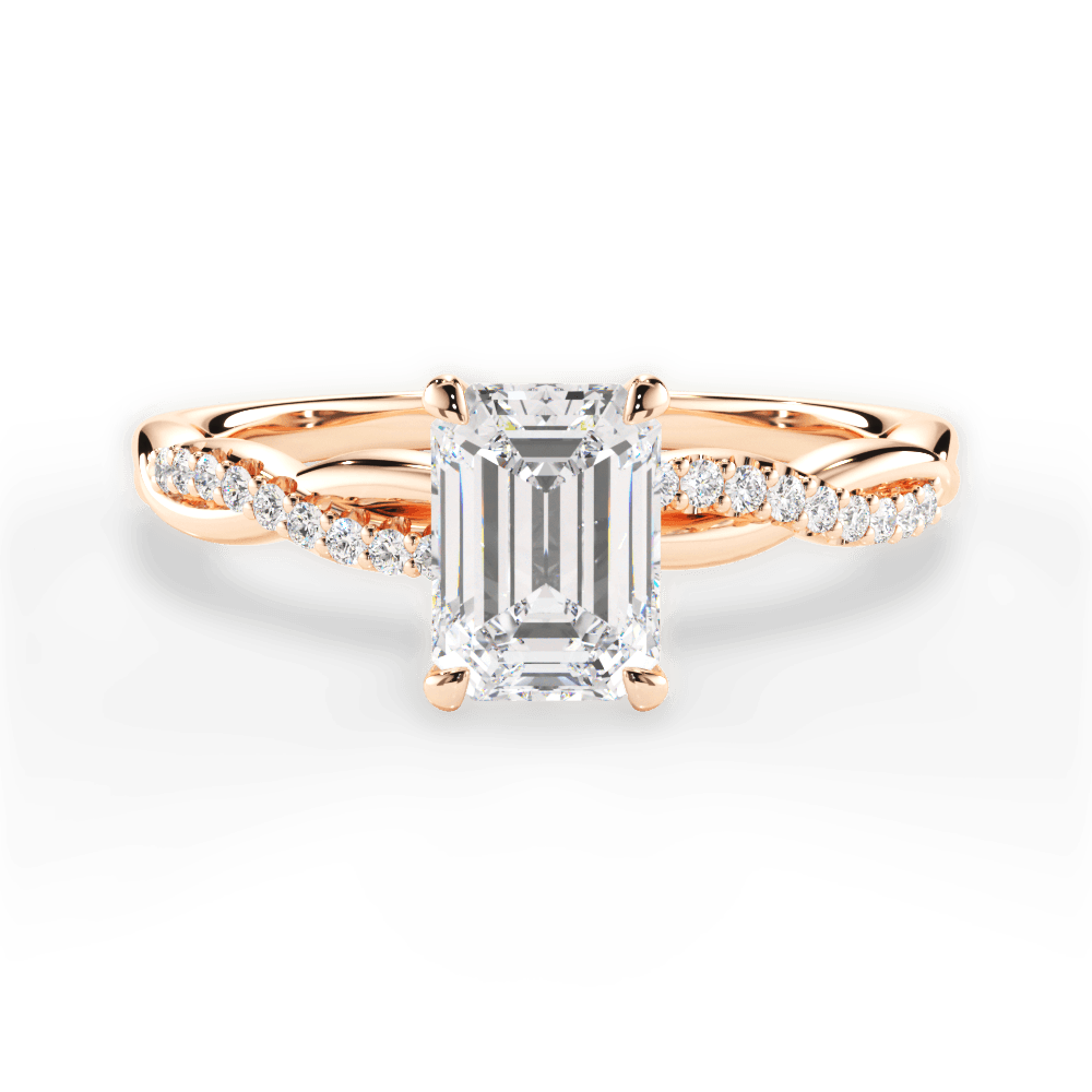 14kt Rose Gold/18kt Rose Gold/emerald/top