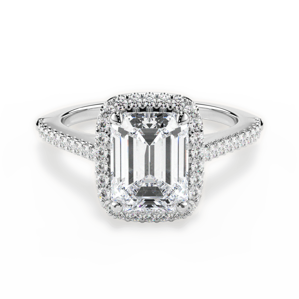 14kt White Gold/18kt White Gold/Platinum/emerald/top