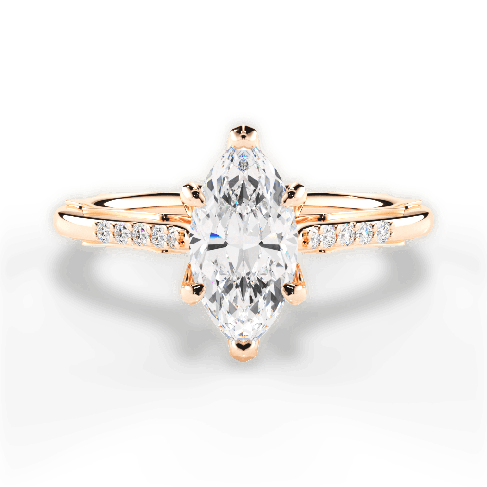 14kt Rose Gold/18kt Rose Gold/marquise/top