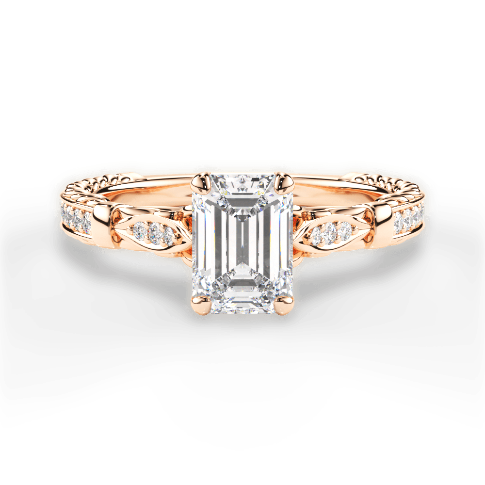 14kt Rose Gold/18kt Rose Gold/emerald/top