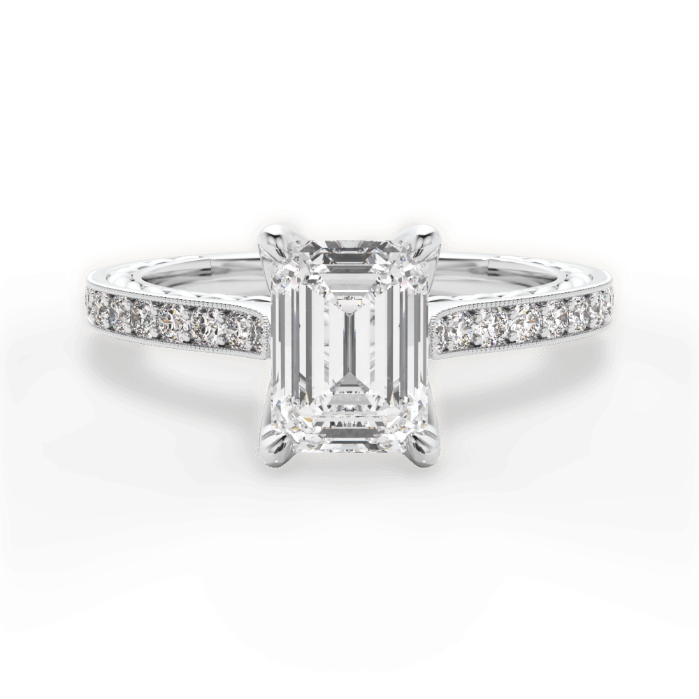 14kt White Gold/18kt White Gold/Platinum/emerald/top