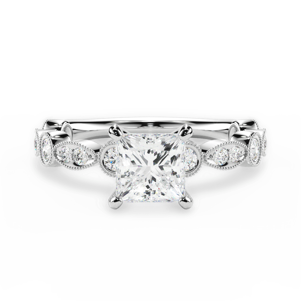 14kt White Gold/18kt White Gold/Platinum/princess/top