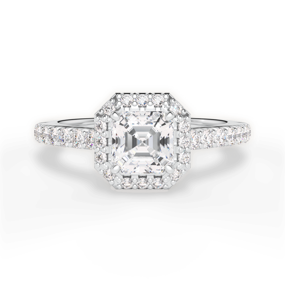 14kt White Gold/18kt White Gold/Platinum/asscher/top