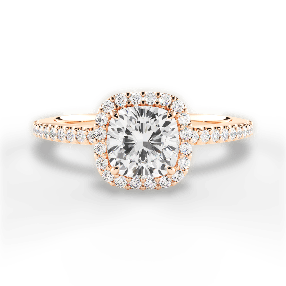 14kt Rose Gold/18kt Rose Gold/cushion/top