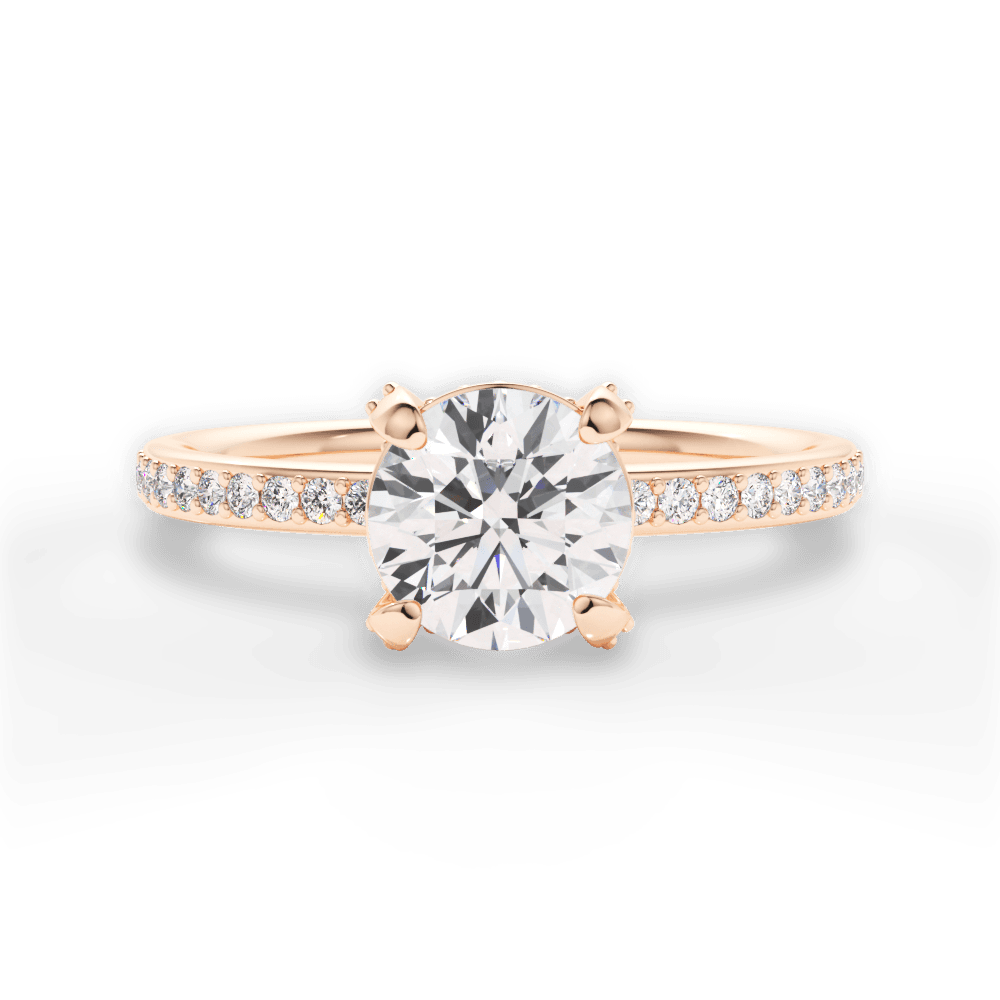 14kt Rose Gold/18kt Rose Gold/round/top