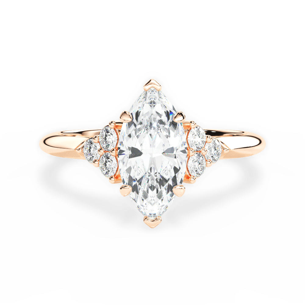 14kt Rose Gold/18kt Rose Gold/marquise/top