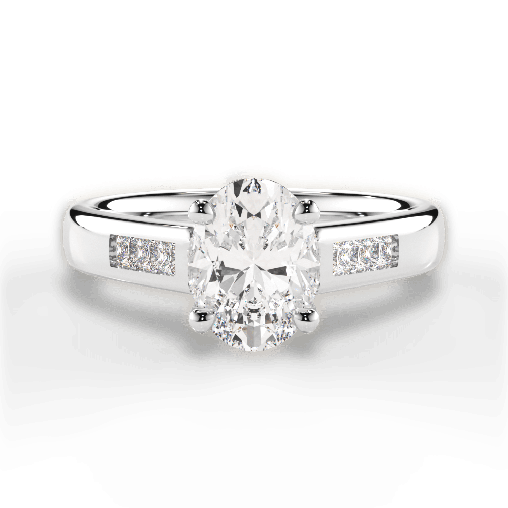 14kt White Gold/18kt White Gold/Platinum/oval/top