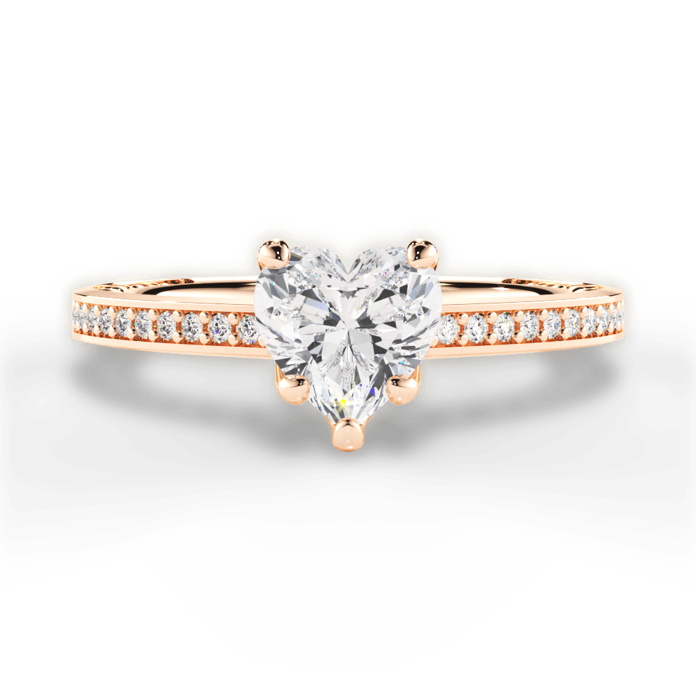 14kt Rose Gold/18kt Rose Gold/heart/top