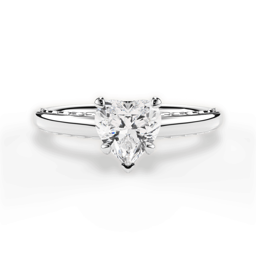 14kt White Gold/18kt White Gold/Platinum/heart/top