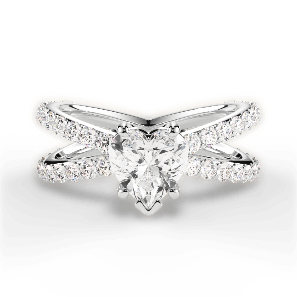 14kt White Gold/18kt White Gold/Platinum/heart/top