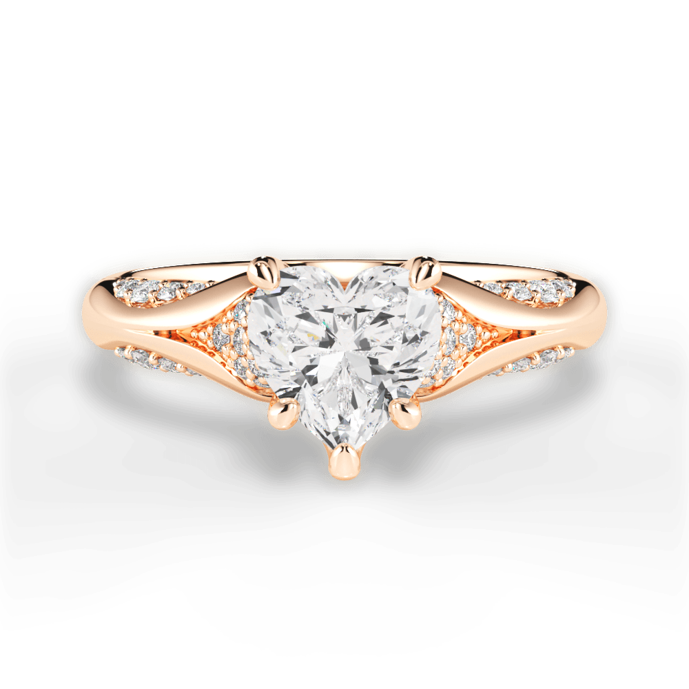 14kt Rose Gold/18kt Rose Gold/heart/top