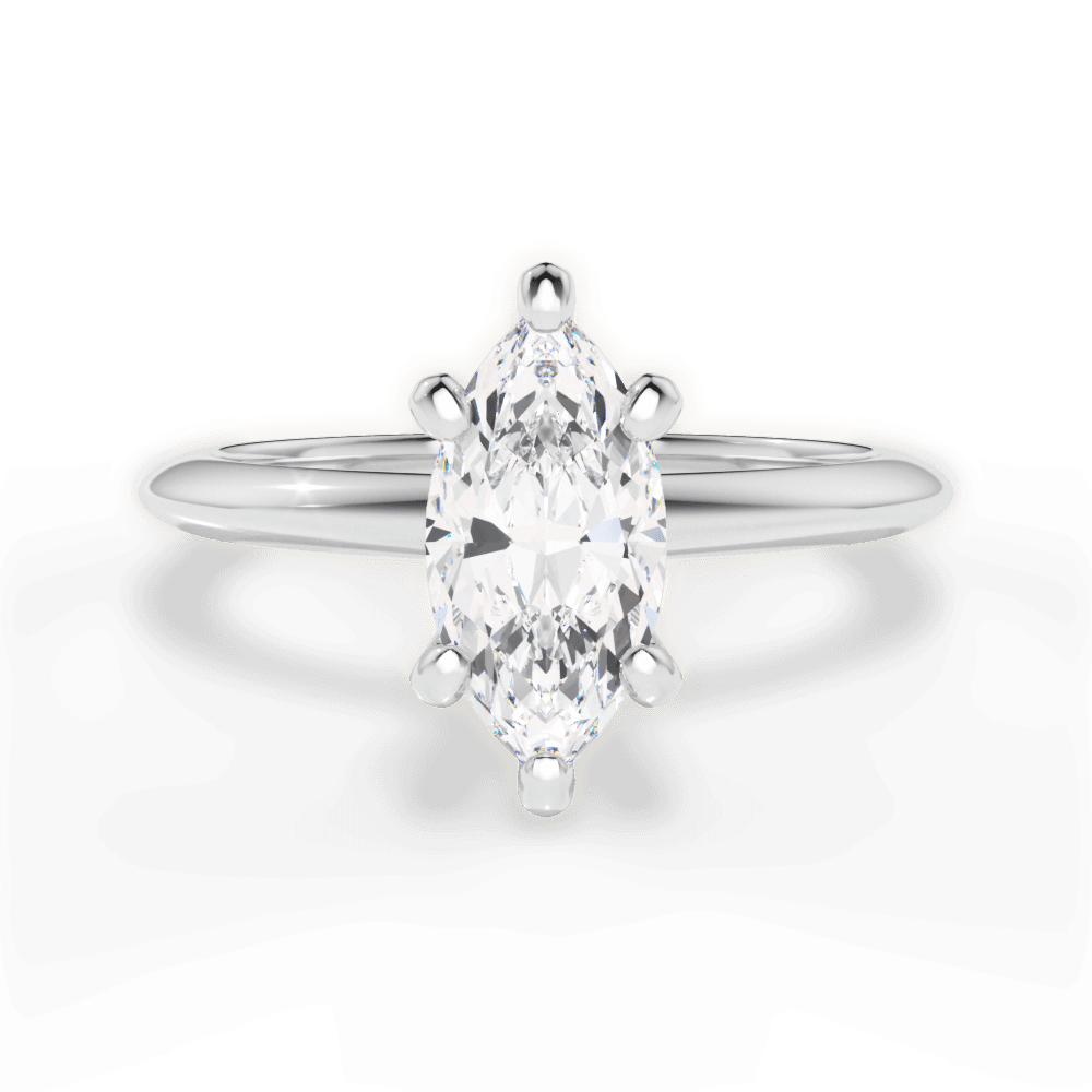 14kt White Gold/18kt White Gold/Platinum/marquise/top