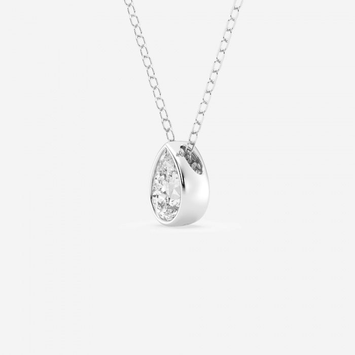 14kt White Gold/18kt White Gold/Platinum/pear/side