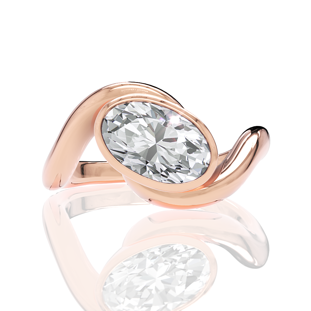 18kt rose gold/oval/top