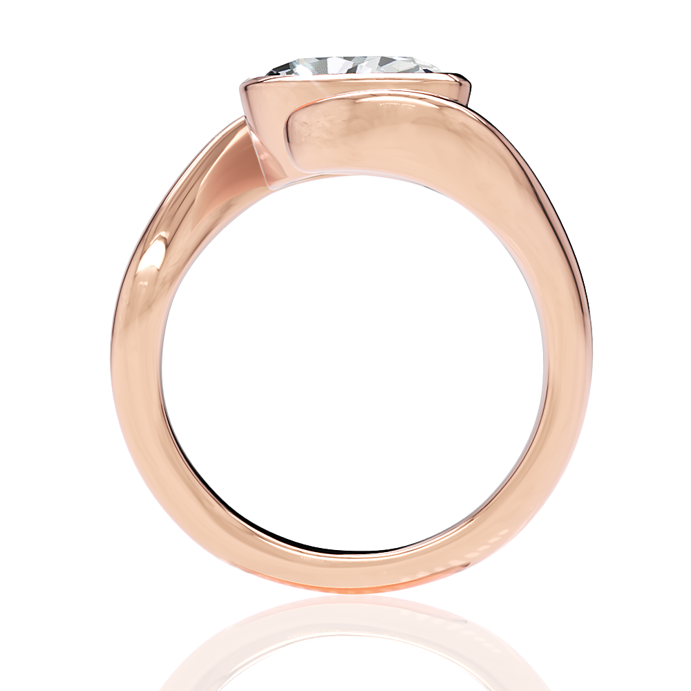 18kt rose gold/oval/side