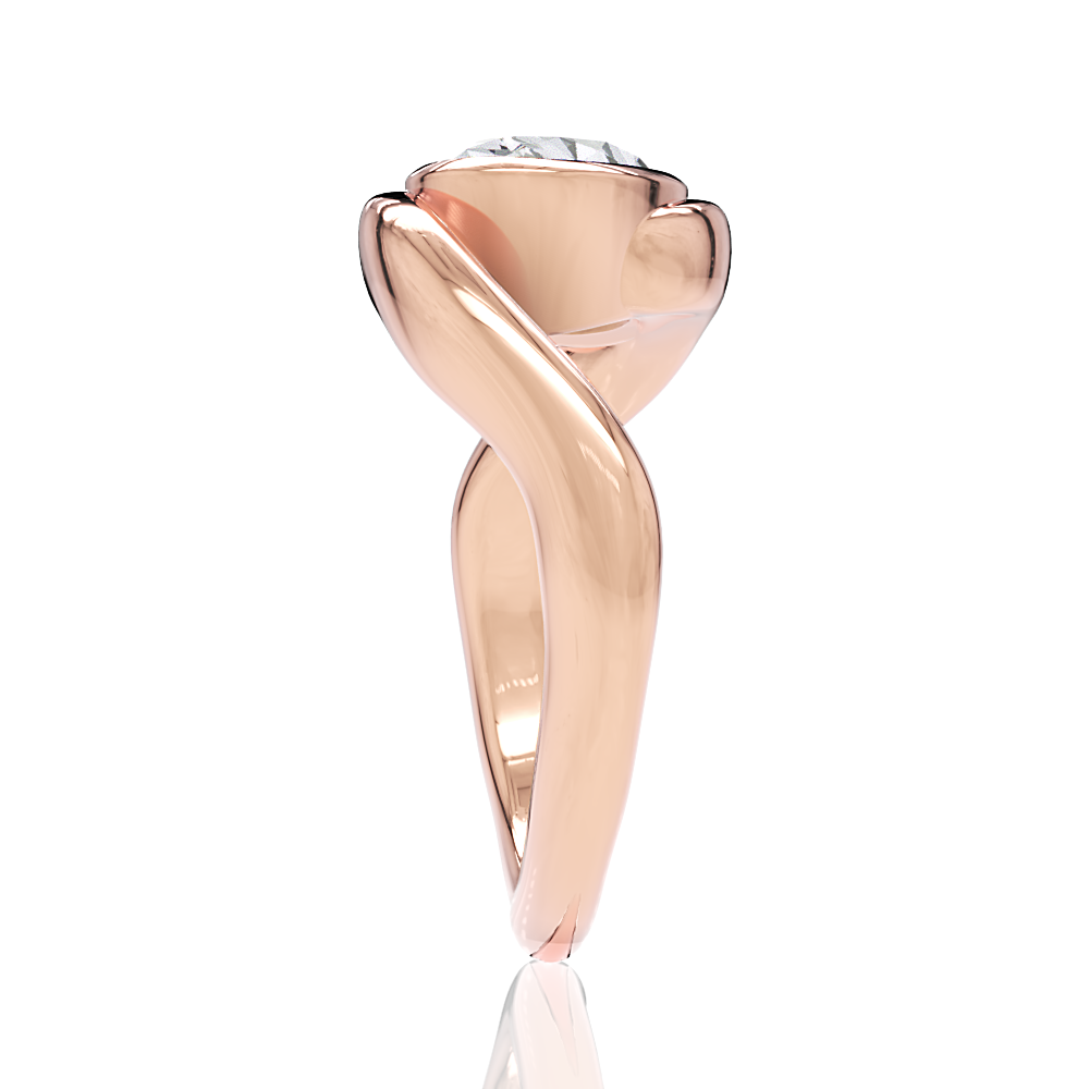 18kt rose gold/oval/perspective